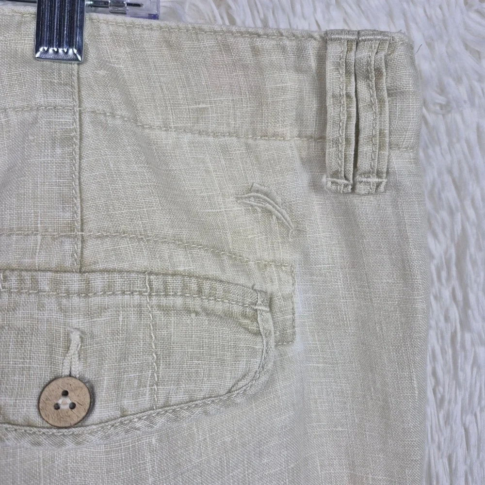 Tommy Bahama Relax Mens 38x32 Beige 100% Linen Straight Leg Pants Khaki Trousers